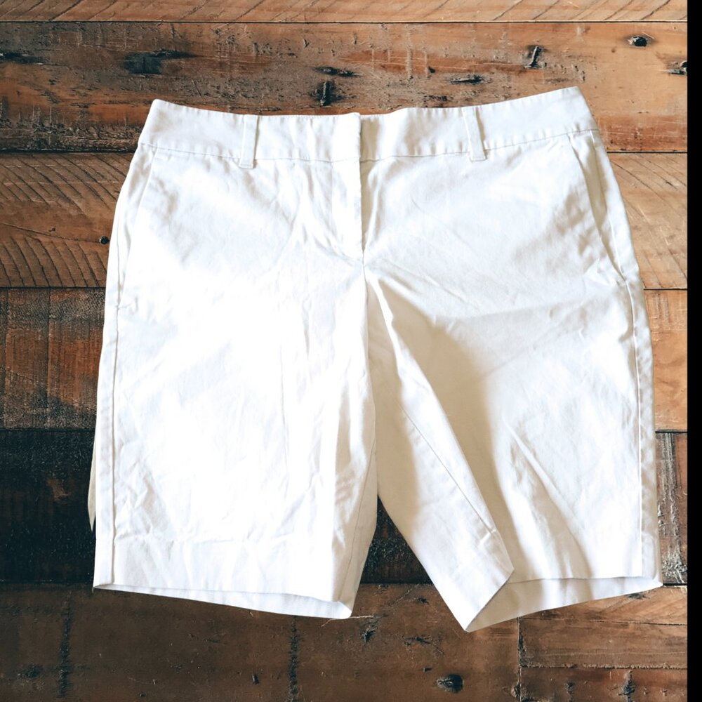 Anne Taylor Factory, Light Khaki shorts, Flat Front, 9" Inseam, Size 10